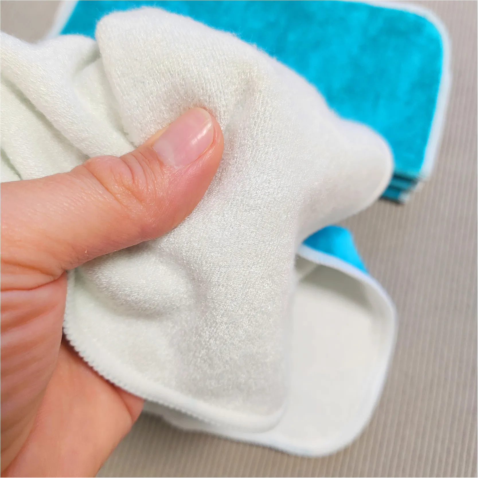 5 grandes lingettes lavables - Velours et pulpe de bambou – Coloris au choix – Image 8