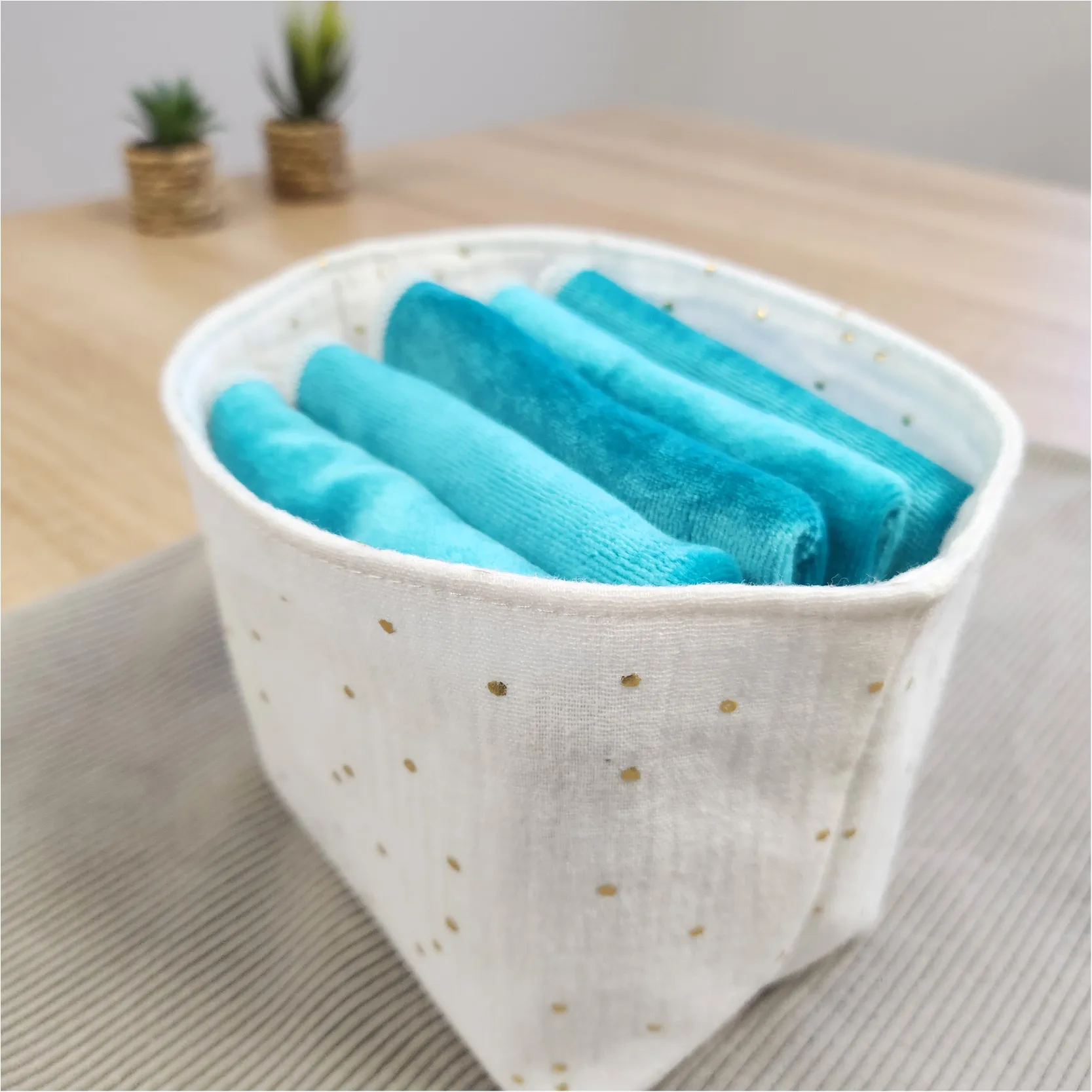 5 grandes lingettes lavables - Velours et pulpe de bambou – Coloris au choix – Image 9