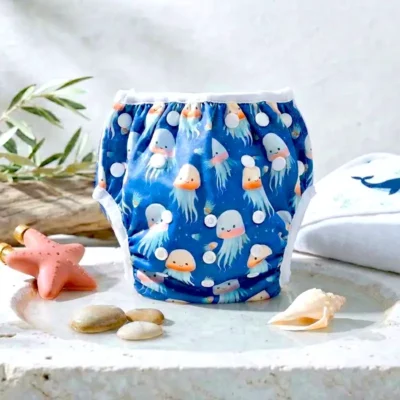 Couche de bain lavable – Lumina la méduse