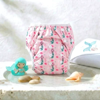 Couche de bain lavable – Sirène