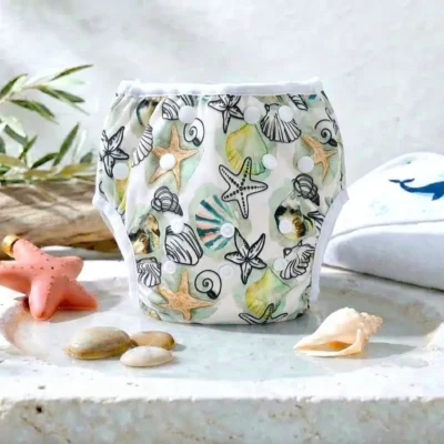 Couche de bain lavable – Coquillages