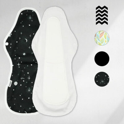 1 serviette hygiénique lavable en COTON BIO (Gamme XL) – flux extra fort, maternité, nuit – A choisir