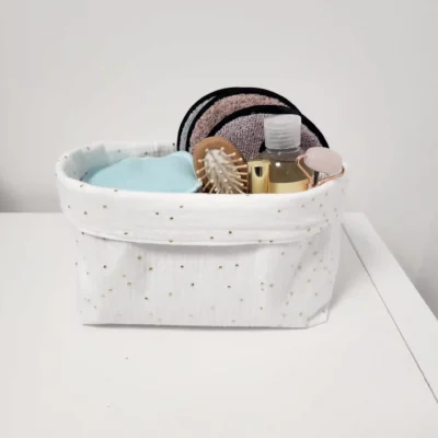 Panière lingettes taille L - Double gaze de coton.