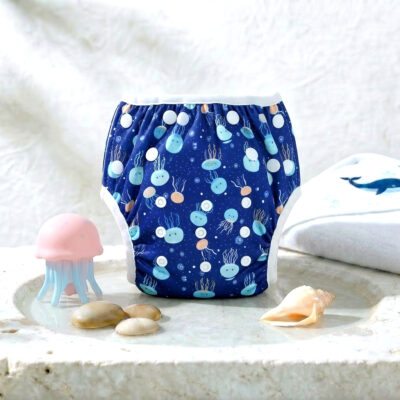 Couche de bain lavable – Méduses des abîmes