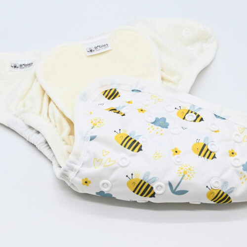 Couche lavable Te1 (Tout en Un) Bambou - Abeilles – Image 8