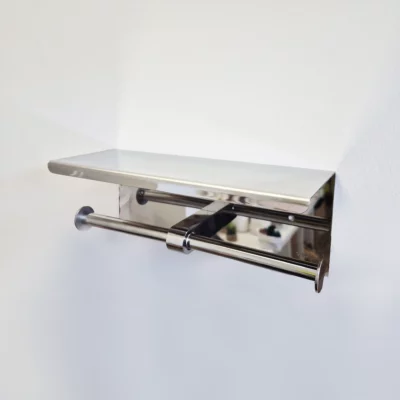 Porte papier toilette double  - Argenté