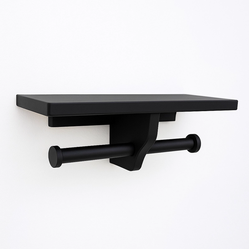 Porte papier toilette double - Noir mat – Image 2