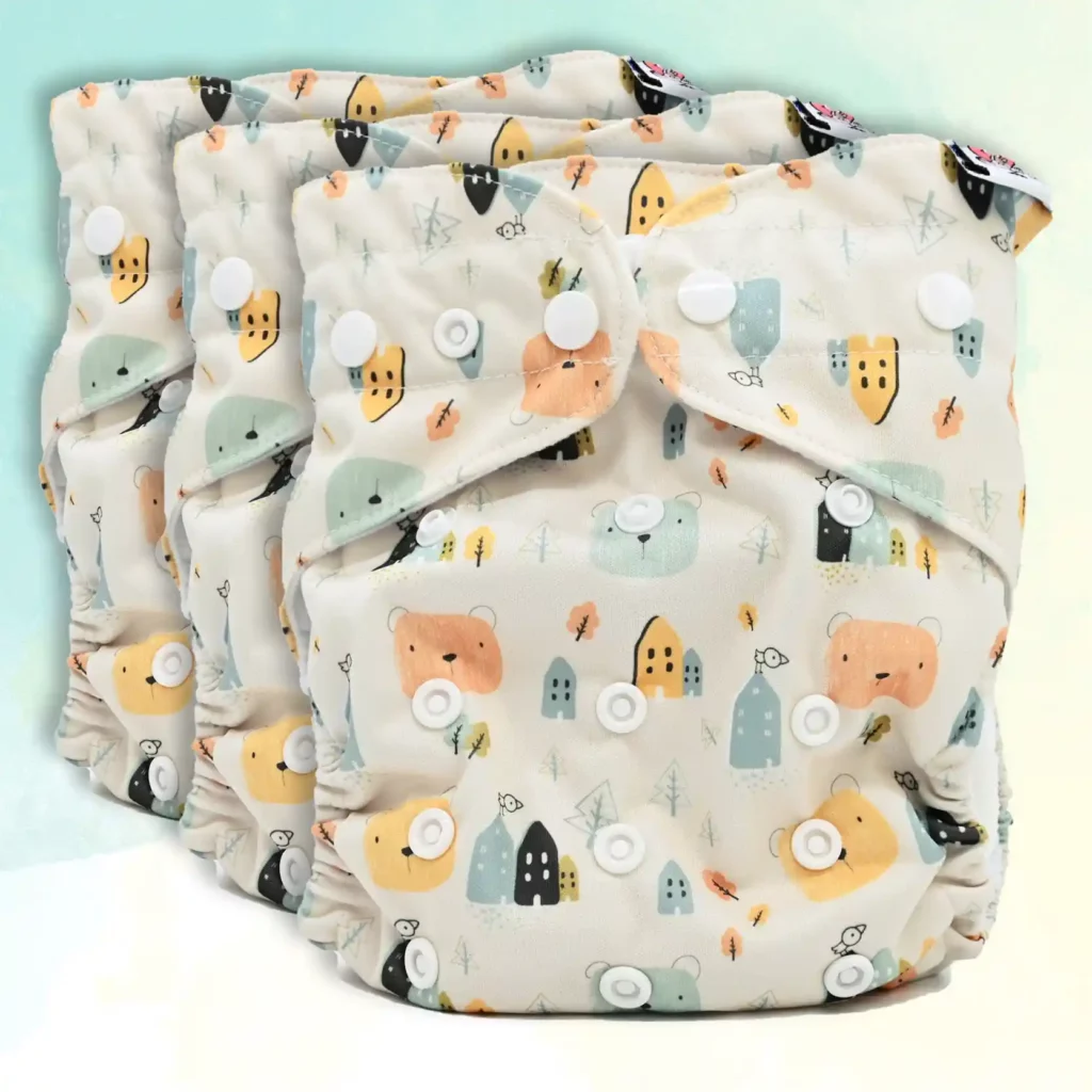 2 Couche lavable Te1 (Tout en Un) - L'ours anglais + 1 offerte