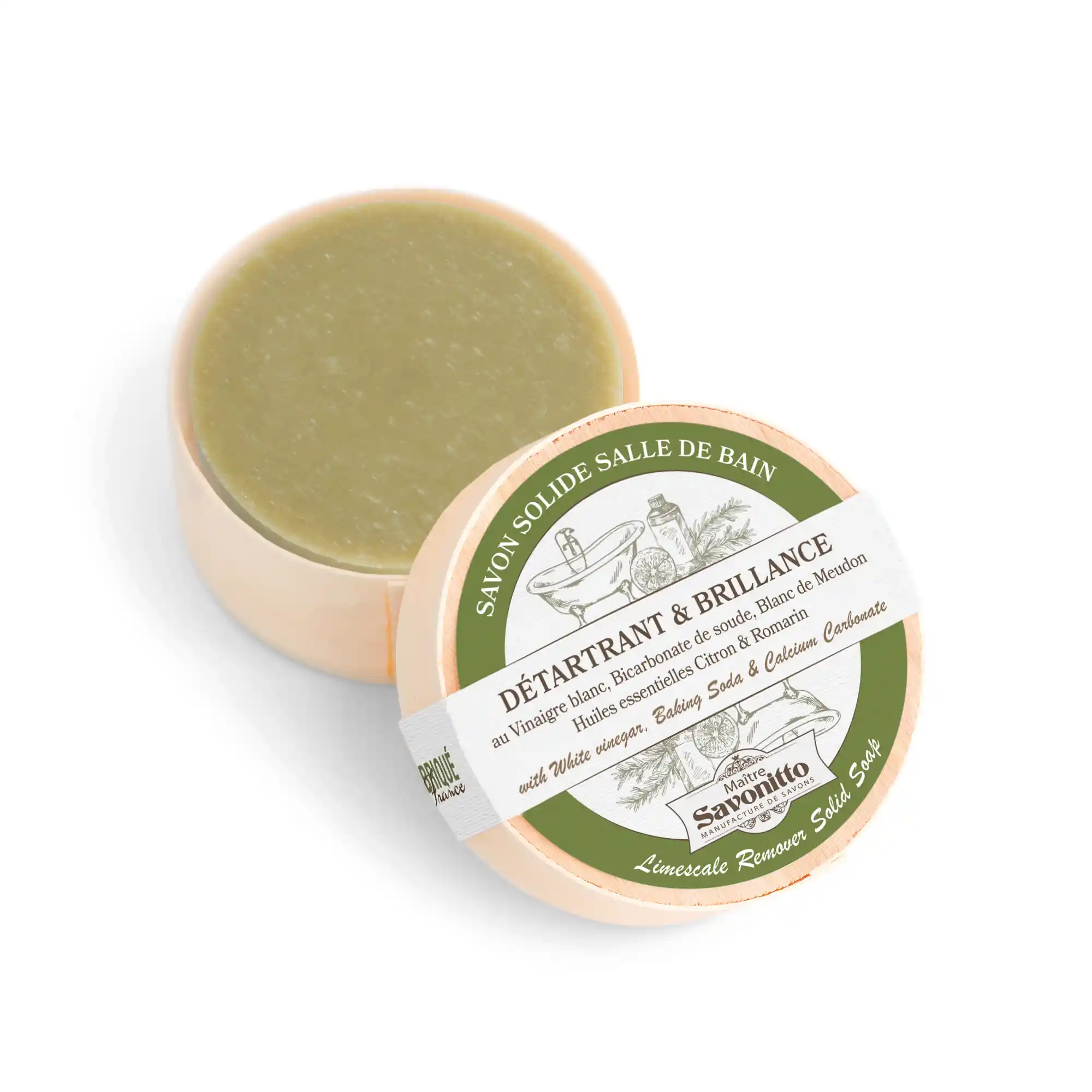 Savon solide Salle de bain détartrant et brillance - Maître Savonitto - 100gr