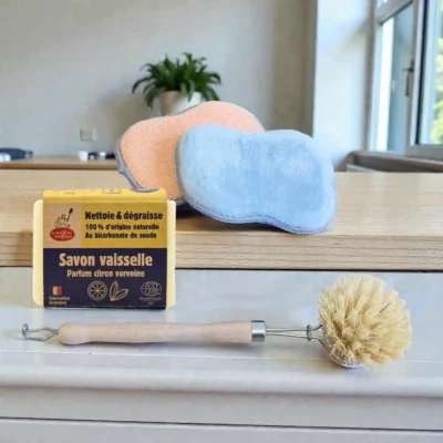 Kit Découverte vaisselle écolo - éponges, brosse, savon