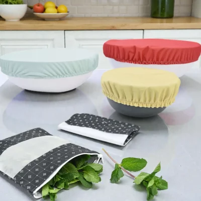 Kit découverte Couvre-plats et sac congélation en tissu