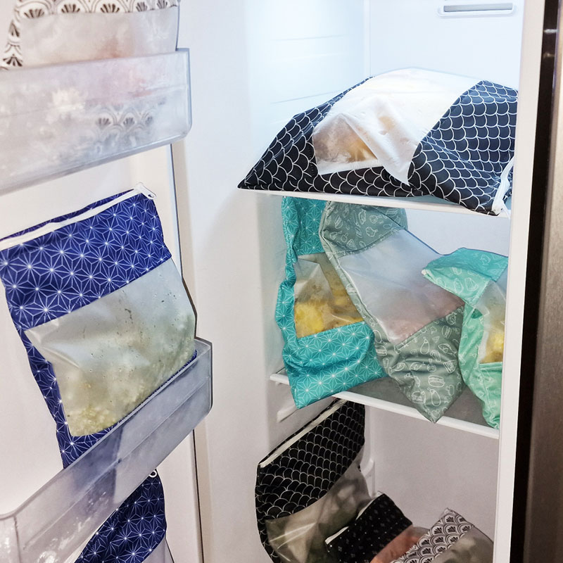 2 sacs congélation réutilisables - Très grand format (XL) - Coloris au choix – Image 5