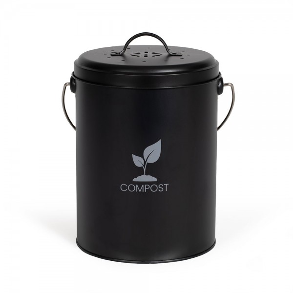 Seau à compost de cuisine 6L - LIVOO - Noir
